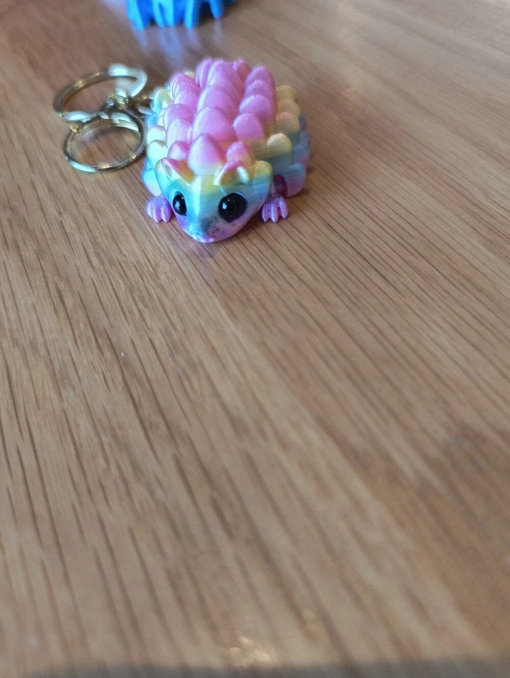 Rainbow Pink Hedgehog Keychain Toy for Small Pets Accessories